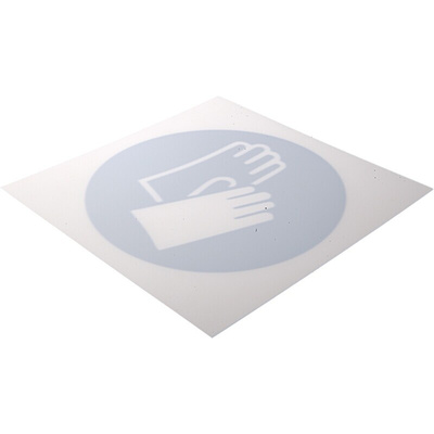 RS PRO Plastic Mandatory Hand Protection Sign With Pictogram Only Text