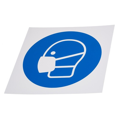 RS PRO Plastic Mandatory Mask Sign With Pictogram Only Text