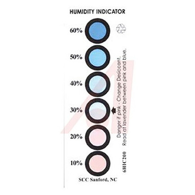 SCS Blotting Paper Impregnated With Cobaltous Chloride ESD Label, Humidity Indicator-Text 4.75 in x 1.56in