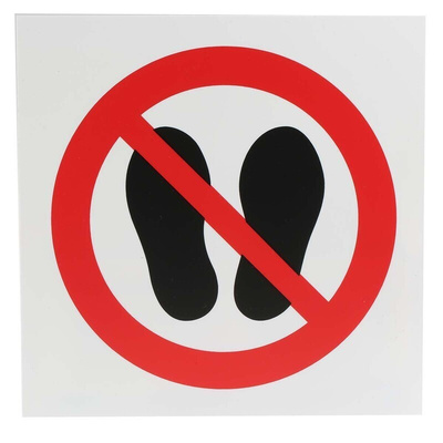 Plastic Do Not Walk or Stand Here Prohibition Sign, None