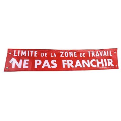 Fabric Prohibition Sign, Limite de la zone de travail – Ne pas franchir, French