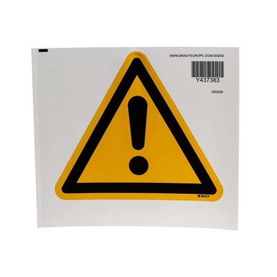 Brady Self-Adhesive General Hazard Hazard Warning Sign