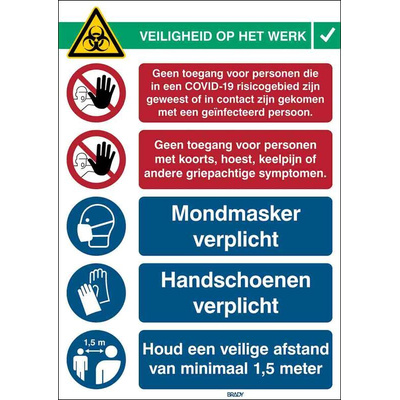 Safety Wall Chart, Polypropylene B-7527 371 mm, 262mm