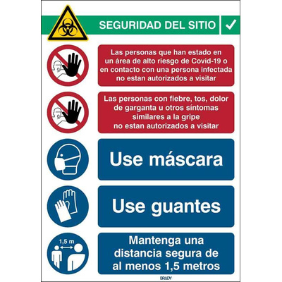 Safety Wall Chart, Polypropylene B-7527, Spanish, 371 mm, 262mm