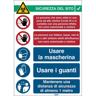 Safety Wall Chart, Polypropylene B-7527, Italian, 371 mm, 262mm