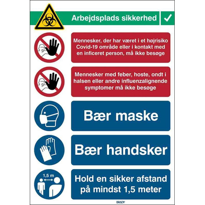 Safety Wall Chart, Polypropylene B-7527, Danish, 371 mm, 262mm