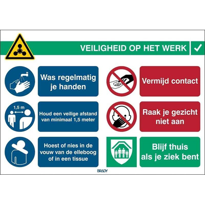 Safety Wall Chart, Polypropylene B-7527 262 mm, 371mm