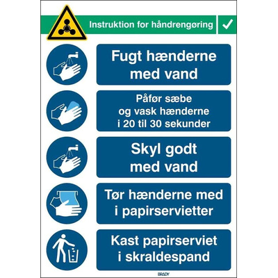 Safety Wall Chart, Polypropylene B-7527, Danish, 371 mm, 262mm