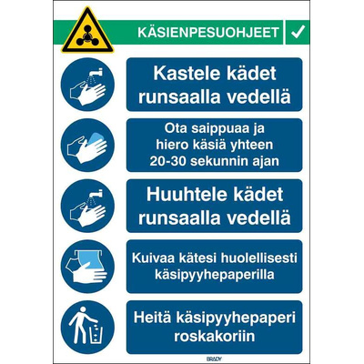 Safety Wall Chart, Polypropylene B-7527 371 mm, 262mm