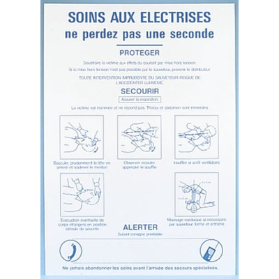 Electrical Safety Safety Poster, PP, French, 350 mm, 500mm
