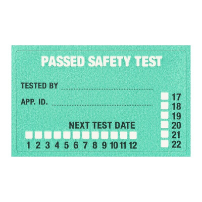 Fluke White Paper Safety Labels, PASS Label for Appliances-Text