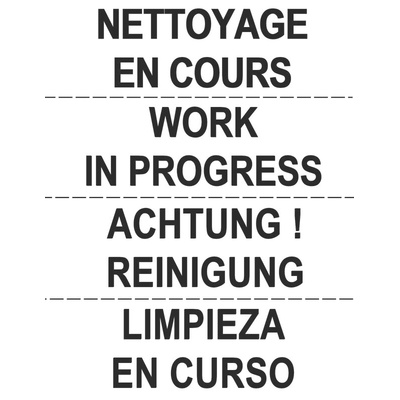 RS PRO Self-Adhesive General Hazard Hazard Warning Label (French/English/Spanish/German)