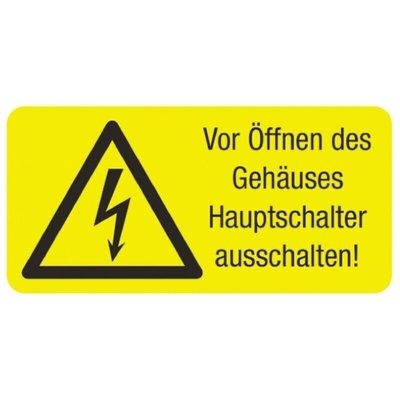 Idento Self-Adhesive Hazard Warning Sign (German)