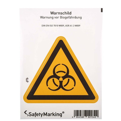 Wolk Self-Adhesive Biological Hazard Hazard Warning Sign