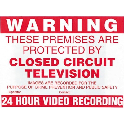 Sure24 Red PVC CCTV Sign, Warning Closed Circuit Television, English, CCTV, 400 mm x 600mm