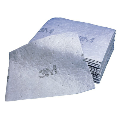 3M Pad Spill Absorbent for Oil Use, 142 L Capacity, 100 per Pack
