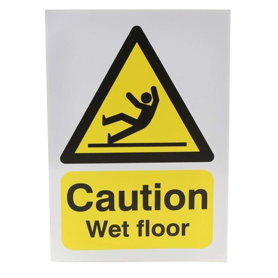 RS PRO Self-Adhesive General Hazard Hazard Warning Sign (English)