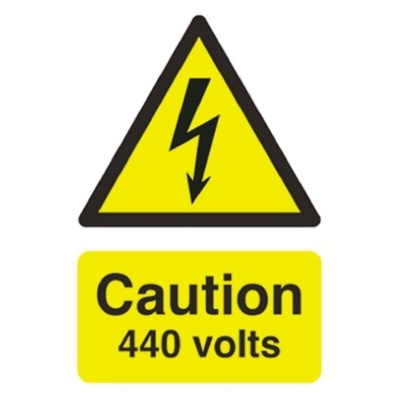 RS PRO Self-Adhesive Electrical Hazard Warning Sign (English, French)