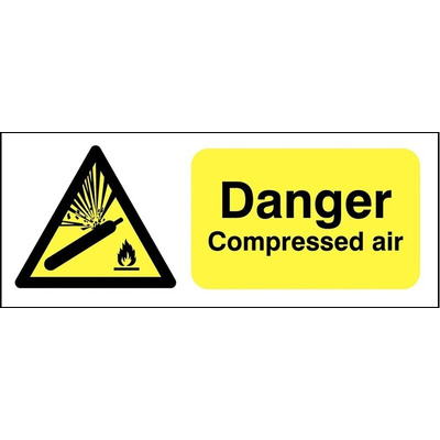 RS PRO Self-Adhesive General Hazard Hazard Warning Sign (English)