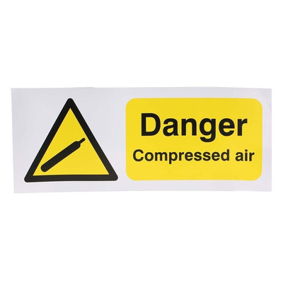 RS PRO Self-Adhesive General Hazard Hazard Warning Sign (English)