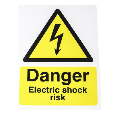 RS PRO Electrical Hazard Warning Sign (English)