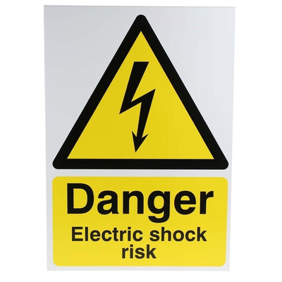 RS PRO Electrical Hazard Warning Sign (English)