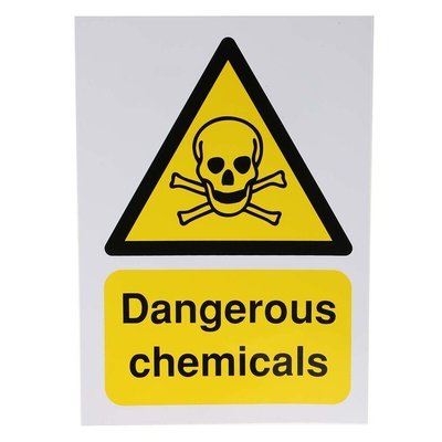 RS PRO Self-Adhesive General Hazard Hazard Warning Sign (English)