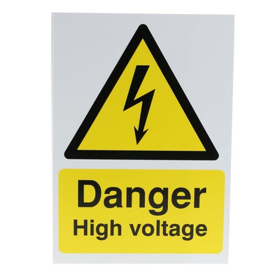 RS PRO Electrical Hazard Warning Sign (English)