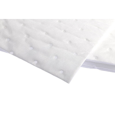 RS PRO Pad Spill Absorbent for Oil Use, 90 L Capacity, 100 per Pack