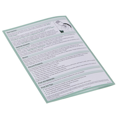 First Aid Guidance Safety Pocket guide, Paper, English, 100 mm, 50mm