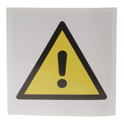 RS PRO Self-Adhesive General Hazard Hazard Warning Sign
