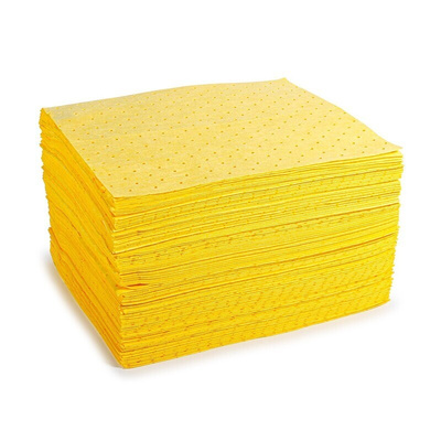 RS PRO Pad Spill Absorbent for Chemical Use, 110 L Capacity, 100 per Pack