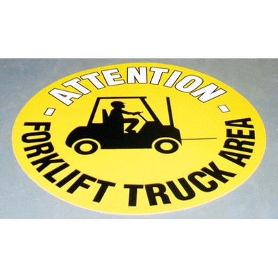 RS PRO Self-Adhesive Fork Lift Hazard Hazard Warning Sign (English)
