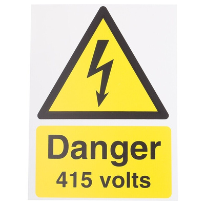 RS PRO Electrical Hazard Warning Sign (English)