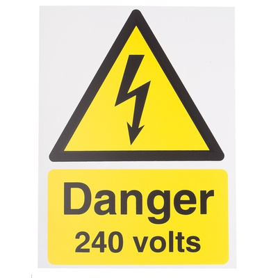 RS PRO Electrical Hazard Warning Sign (English)