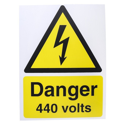 RS PRO Electrical Hazard Warning Sign (English, French)