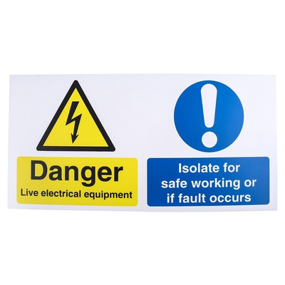RS PRO Electrical Hazard Warning Sign (English)