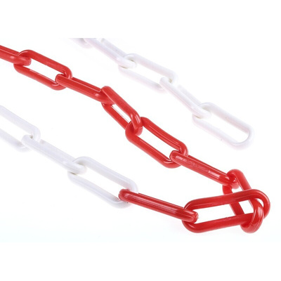 RS PRO Red & White Polypropylene Chain Barrier