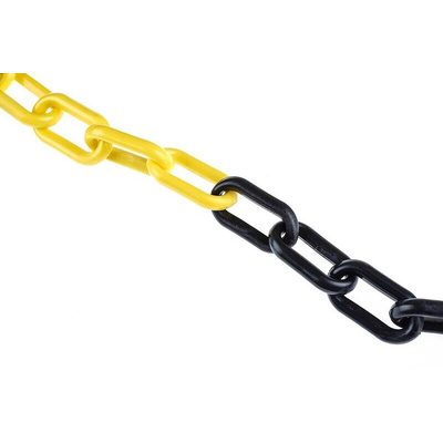 RS PRO Black & Yellow Polypropylene Chain Barrier