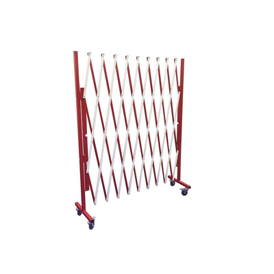RS PRO Red & White Steel Extendable Barrier