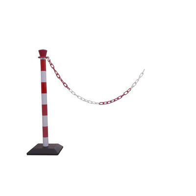 RS PRO Red & White ABS Barrier Post, 2m, Red, White Tape