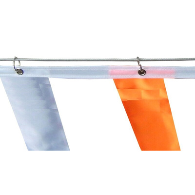 RS PRO Orange, White Steel Retractable Barrier, 15m, White/Orange Tape