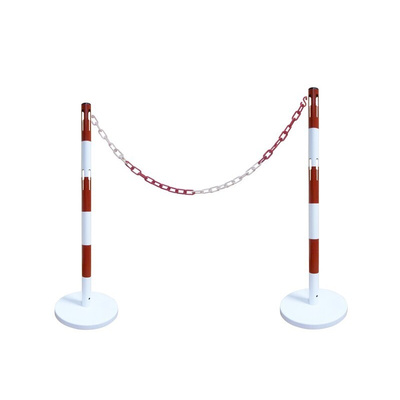 RS PRO Red & White Steel Barrier Post, 2m, Red, White Tape