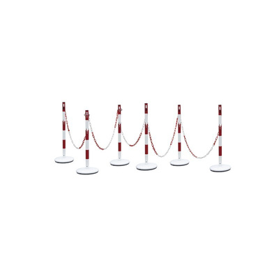 RS PRO Red & White Steel Barrier Post, 15m, Red, White Tape