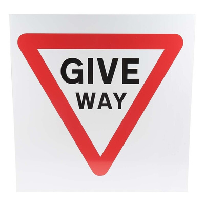 RS PRO Plastic Give Way Road Traffic Sign, H450 mm W450mm