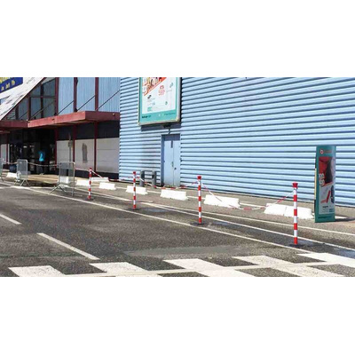 RS PRO Red/White ABS Barrier Post