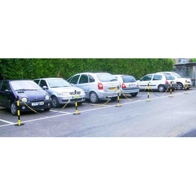 RS PRO Black & Yellow Steel Barrier Post
