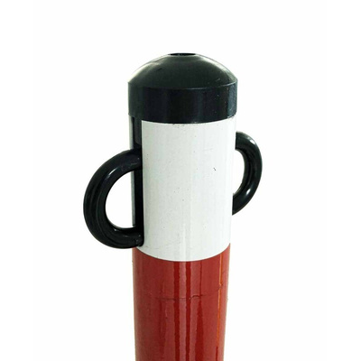 RS PRO Red & White Steel Barrier Post