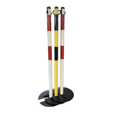 RS PRO Red & White Steel Barrier Post