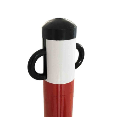 RS PRO Red & White Steel Barrier Post